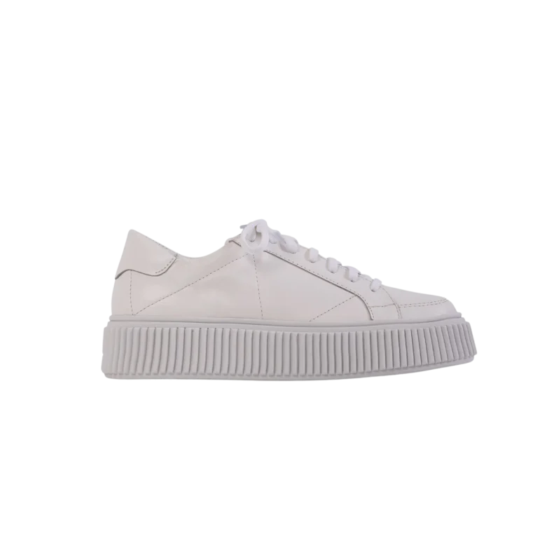 Baskets Tokyo en cuir blanc Poema Paris, sneakers élégants et confortables pour un look tendance.
