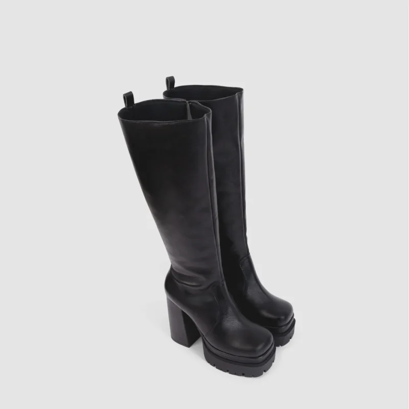 Bottes Hong Kong en cuir noir Poem a Paris