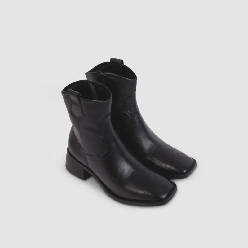 Bottines Texas Colorado en cuir noir