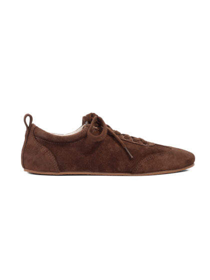 Sneakers ballerines en cuir suédé marron | Salvador